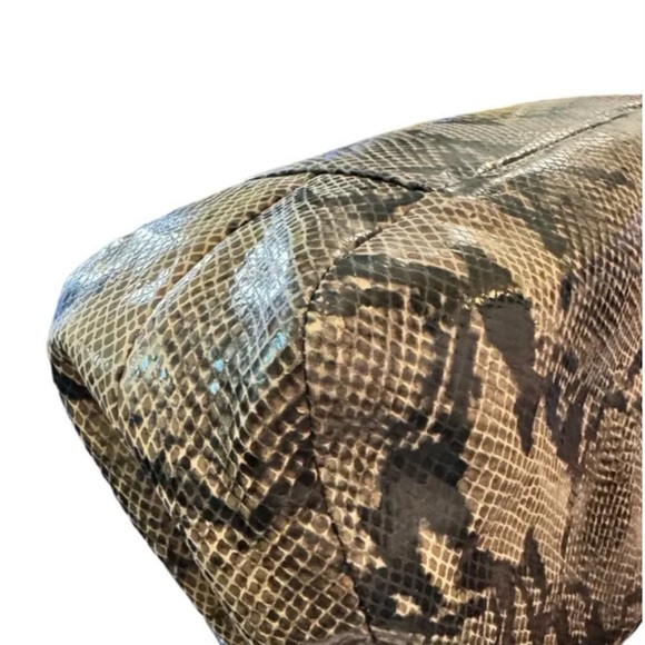 COACH LYNN LEATHER HOBO SOHO EMBOSSED PYTHON 🐍🐍 Tan/Black F17419 - Picture 5 of 13